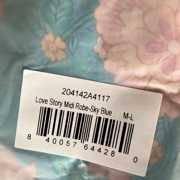 Spell Love Story Midi Cotton Robe Sky Blue medium large NWT - Picture 12 of 14